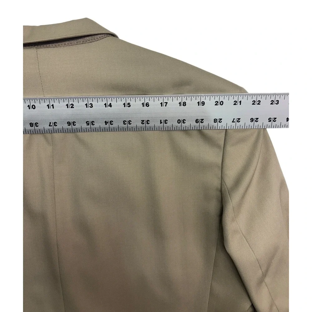 vtg 90s Bruzzi 44L 38x32 Taupe Double Breasted 2pc Pant Suit Wide Leg Pleated